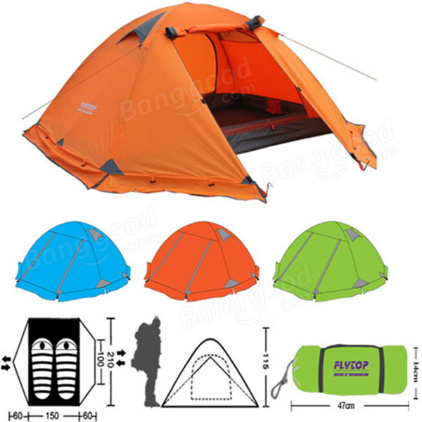 Outdoor 1-2 persone campeggio Tenda a doppio strato parasole antivento antipioggia 